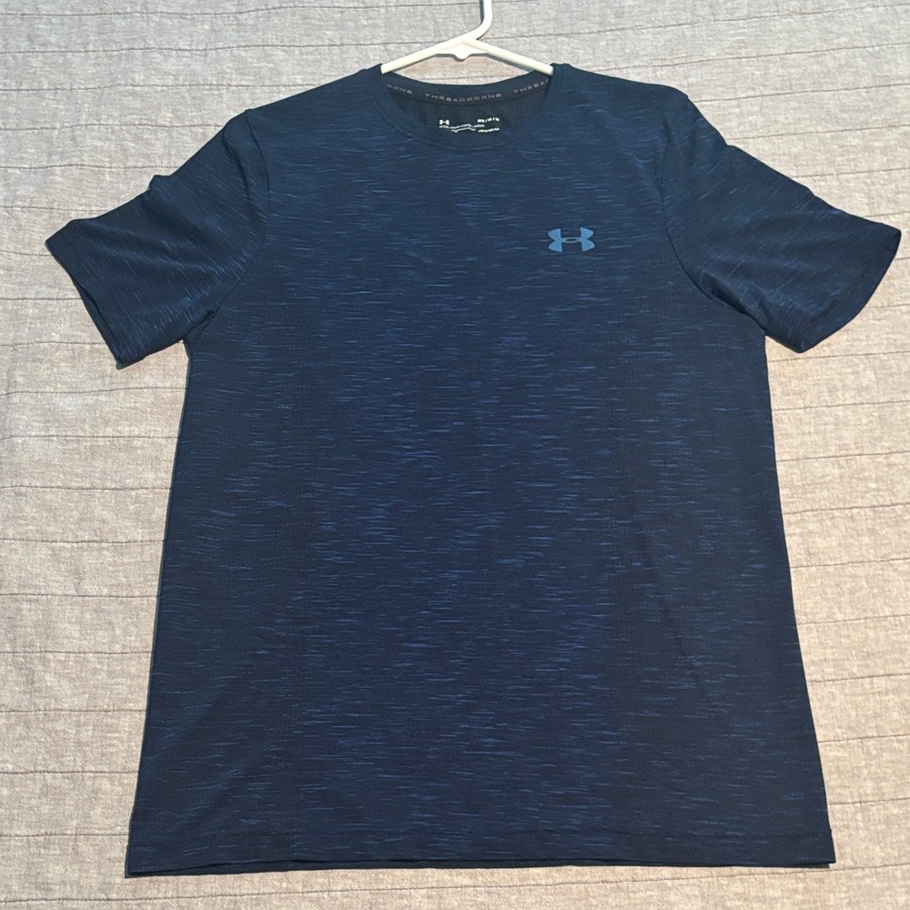 Under Armour Threadborne Heat Gear Fitted Men's Navy Short Sleeve Tee